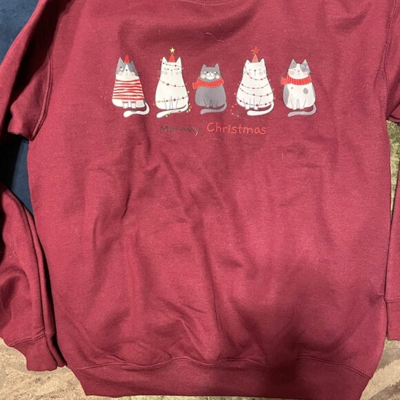 Cute Cat Christmas Sweatshirt - Picture 2 of 4